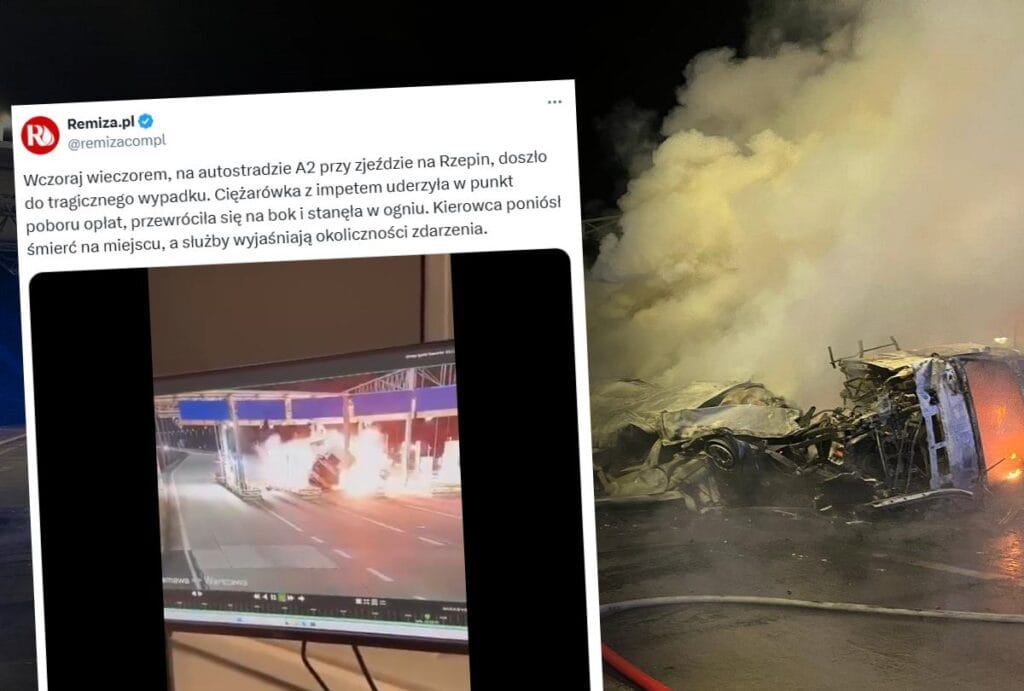 a2 otoyolunda trajik kaza kameralar bir kamyonun bilet makinesine carptigini kaydetti 6664