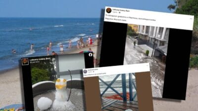 Baltik denizi nde bir kis nefesi sahil yakinlarinda beklenmedik bir manzara kardan adamlar ortaya cikti 6559