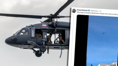 Bir kara sahin varsova daki gokdelenlerin uzerinden uctu polis acikliyor 6655