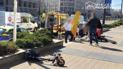 Elektrikli scooter kullanan iki kisi kaldirimda kafa kafaya carpisti bir kisi yaralandi 7303