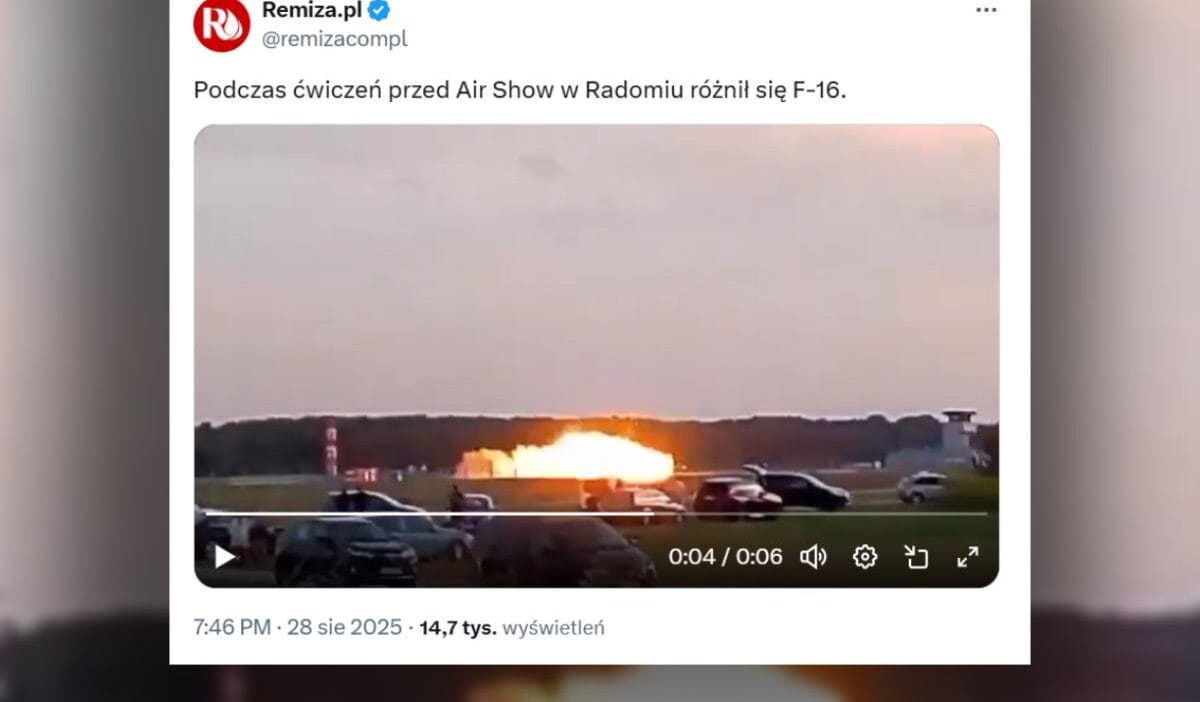 Hava gösterisi provaları sırasında radom'da hava kazası. F-16 düştü 1 Hava gosterisi provalari sirasinda radom da hava kazasi f 16 dustu 7562