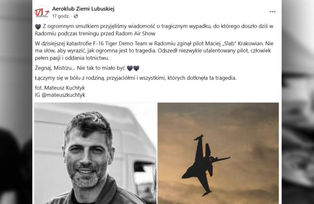 polonyali havacilik kulupleri f 16 kazasinin ardindan binbasi krakowian a veda etti champion 7755