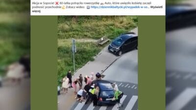 Sopot ta 80 yasindaki surucu bisikletciyi carpti sahitler araci kaldirdi 5061