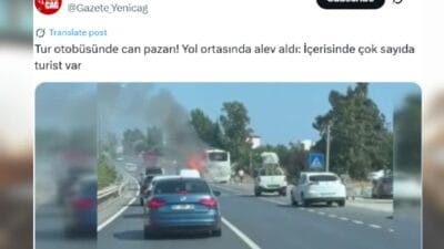 Turkiye de korkutan yangin 43 polonyali turist yanmak uzere olan otobusten kurtarildi 3225