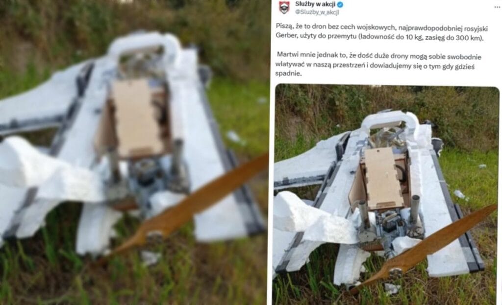 lublin bolgesine bir drone dustu govdede kiril alfabesi bir calkalanma ve sonra bir carpma 9563