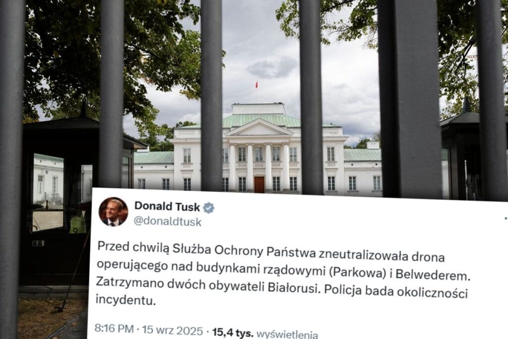 tusk in acil mesaji belvedere uzerinde bir drone ucuyordu 11295