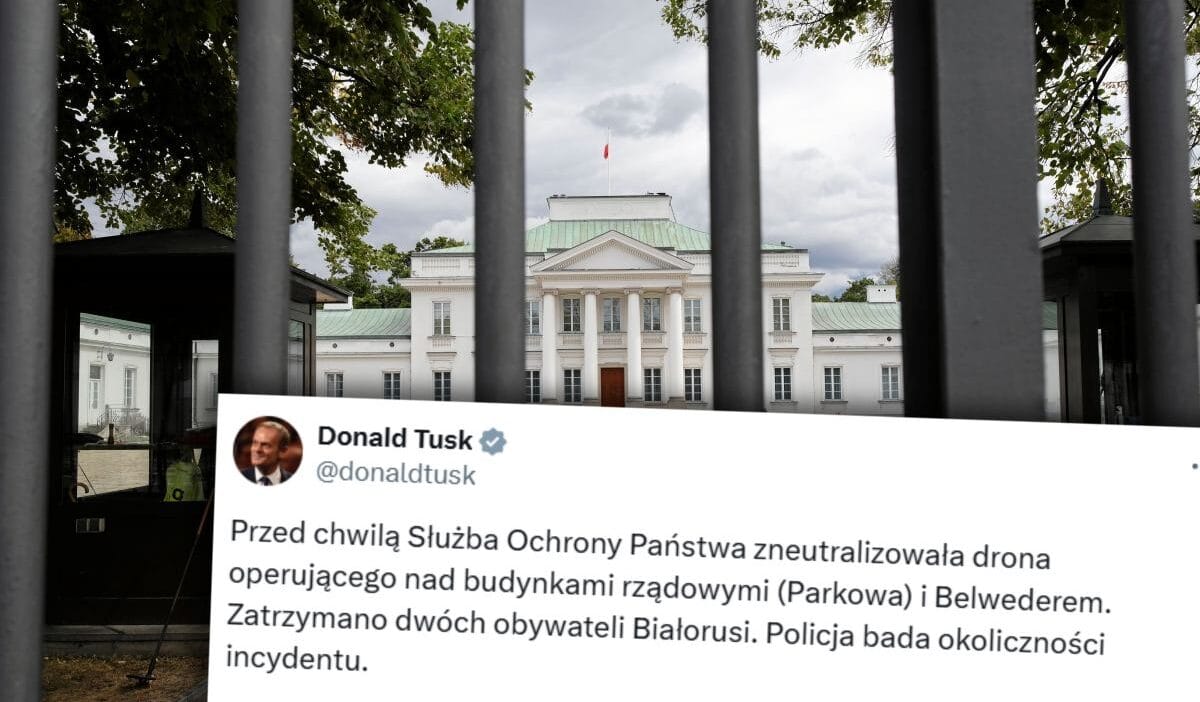 Tusk'ın acil mesajı. Belvedere üzerinde bir drone uçuyordu. 1 Tusk in acil mesaji belvedere uzerinde bir drone ucuyordu 11295