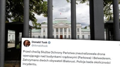 Tusk in acil mesaji belvedere uzerinde bir drone ucuyordu 11295