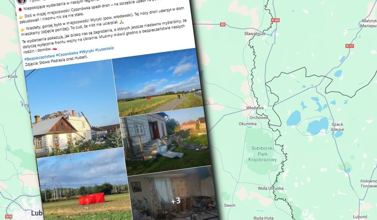 Wyryki bir drone gece yarisi bir evin uzerine dustu resimler var kimsenin olmemesi bir mucize 10211