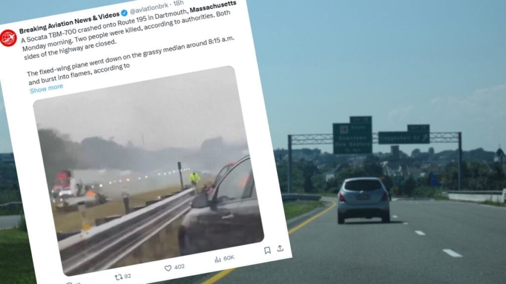 abd ucak massachusetts te islek bir otoyola dustu evli bir cift oldu 16907