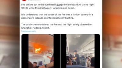 Air china ucaginda sok edici sahneler el bagaji bolumunde yangin cikti 18003