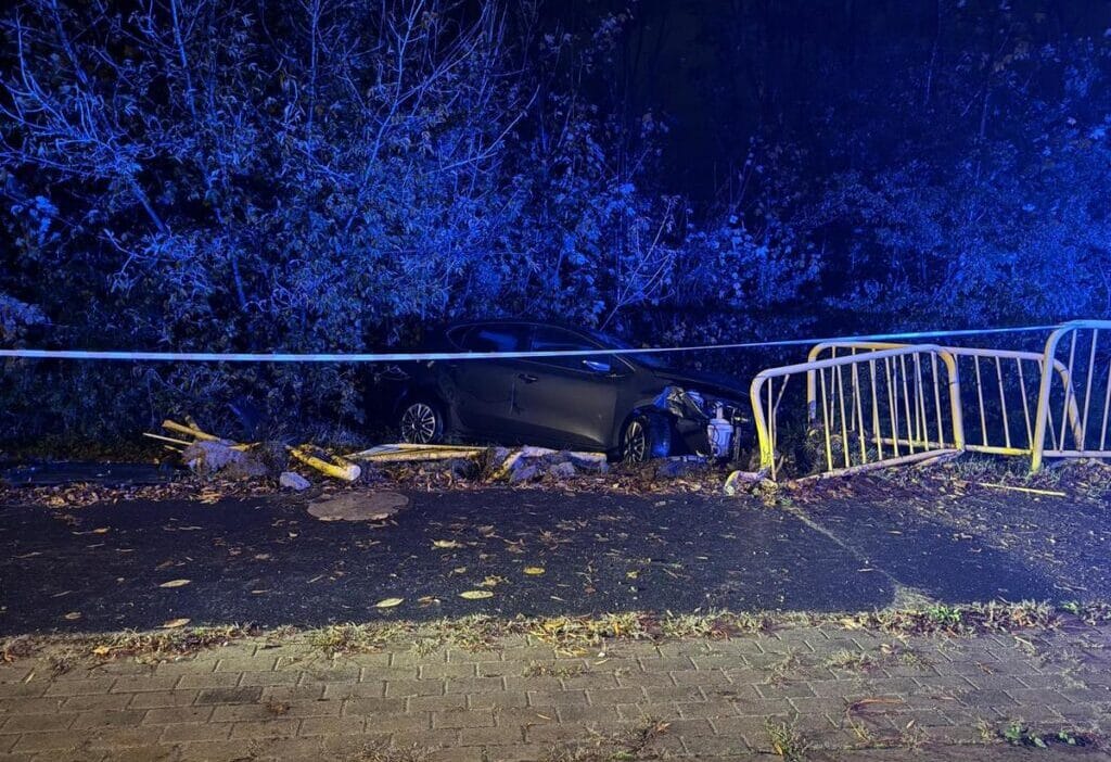 Bariyerlere carpti ve bir hendege dustu surucu yuzde 2 den fazla 19799