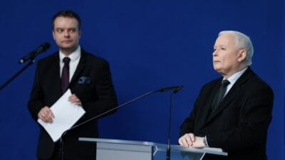 Hukuk ve adalet konferansinda mejza ile ilgili soru sonrasi gerginlik bochenek gazeteciyle gerginlik yasadi 17219