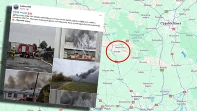 Lubliniec yakinlarindaki bir uretim tesisinde guclu yangin rcb acil bir uyari yayinladi 19521