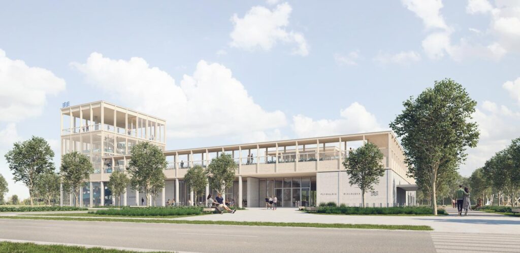 Bialoleka da modern yuzme havuzu tribunlu ve cati bahceli yuzme havuzu 23816