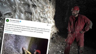 Bir magarada sok edici kesif dev orumcek agi 100 000 den fazla orumcegi sakliyor 22167