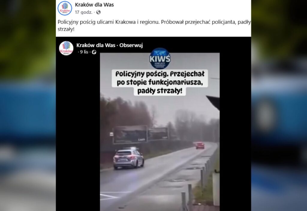 krakow da kovalamaca ve silah sesleri polis eyleminin goruntuleri var 22371