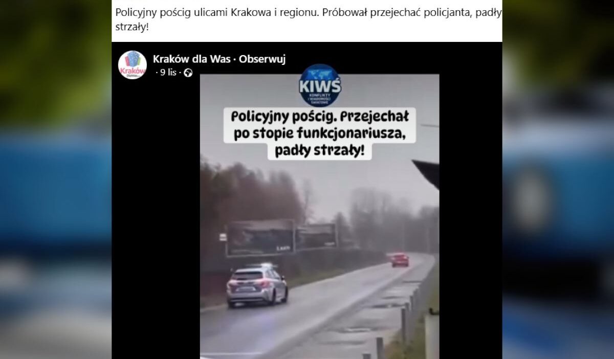Krakow da kovalamaca ve silah sesleri polis eyleminin goruntuleri var 22371
