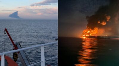 Turkiye aciklarinda duman sutunu rusya nin golge filosuna ait tankerlerde patlamalar 26336