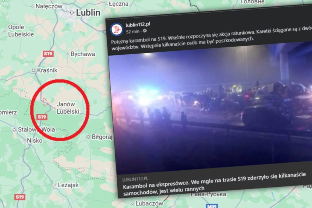 lublin bolgesindeki s19 otoyolunda devasa bir araba kazasi 17 araba carpisti 31290