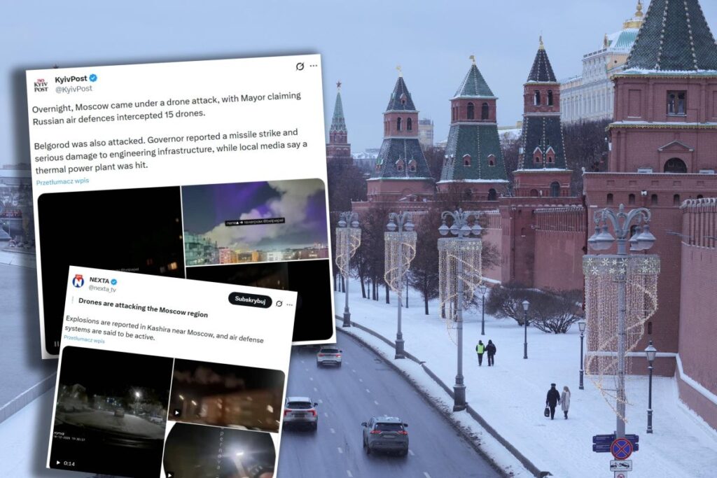 moskova yakinlarinda gece drone saldirilari patlamalarin kayitlari internete dustu 30024