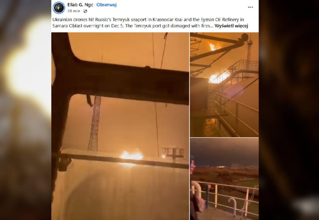 rusya da bir dizi saldiri dronlar bir limani ve bir rafineriyi vurdu yakit depolari yaniyor 27823