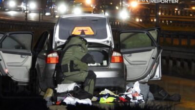 S8 boyunca servis yolunda piroteknik eylem audi marka bir binek aracta arama yapilmistir cadde kapatildi 28765