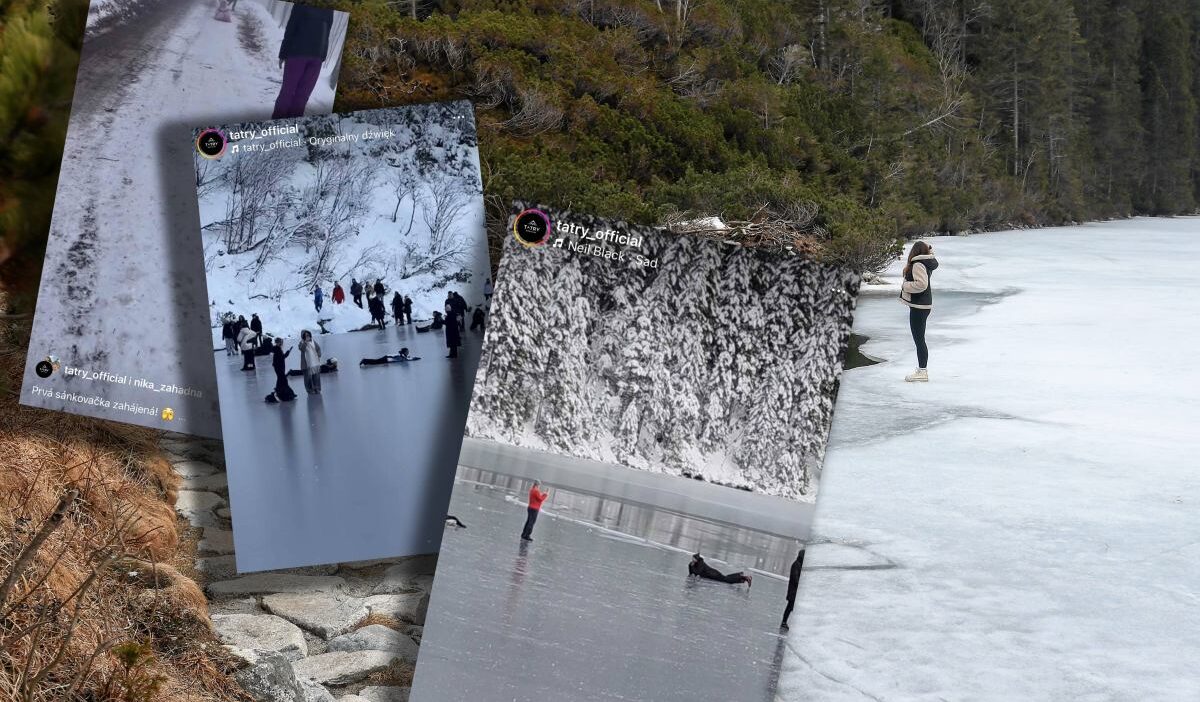 Tatras tan sok edici goruntuler yuruyusculer morskie oko golunun yuzeyine tirmandi tpn cok ince ve cokebilir 26835