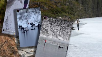 Tatras tan sok edici goruntuler yuruyusculer morskie oko golunun yuzeyine tirmandi tpn cok ince ve cokebilir 26835