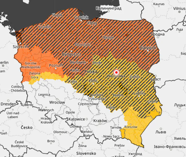 Polonyanin yarisinda turuncu alarm donan yagis ve buzlanma uyaris