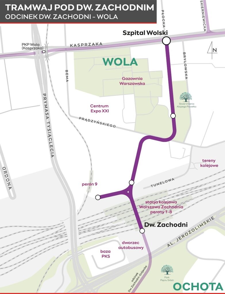 Tramwaj Kasprzaka Dworzec Zachodni mapa mail graf. Tramwaje Warszawskie