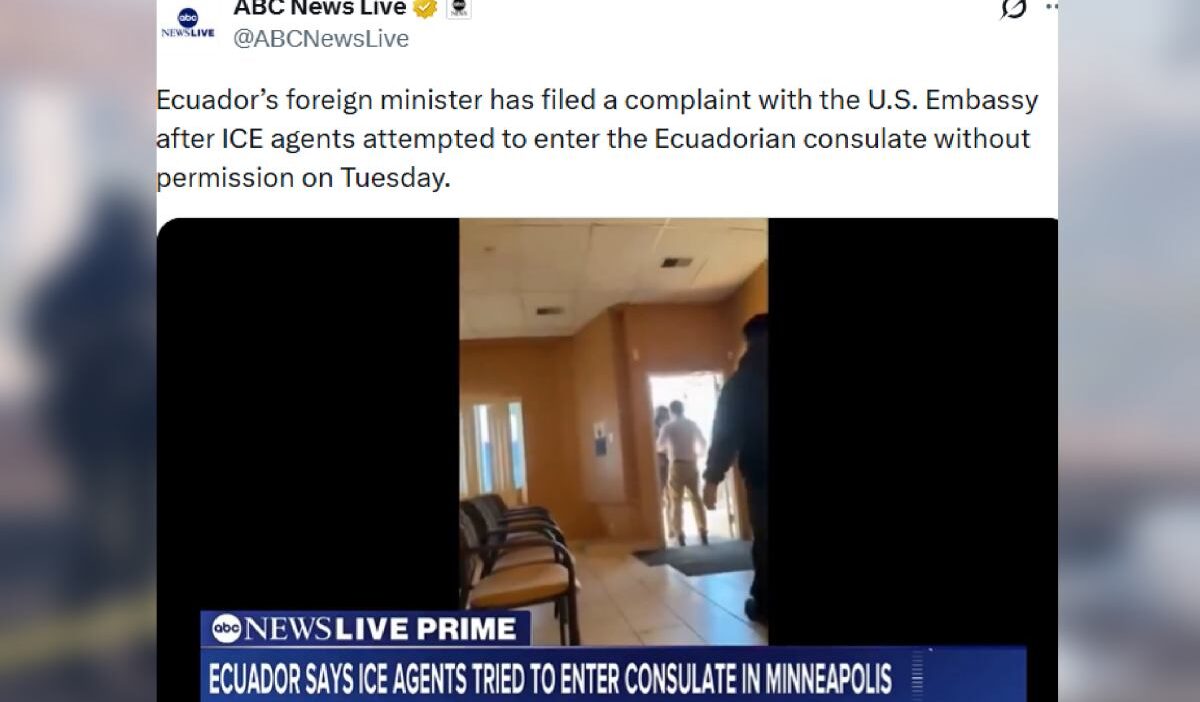 Ekwador: ice ajanı minneapolis başkonsolosluğuna girmeye çalıştı 1 Ekwador ice ajani minneapolis baskonsolosluguna girmeye calisti 39366