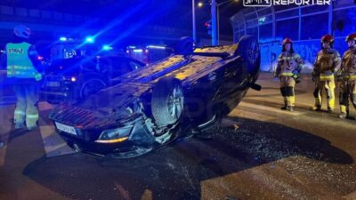 Marka da alkollu surucu kazasi yapti arac havaya firladi 63445