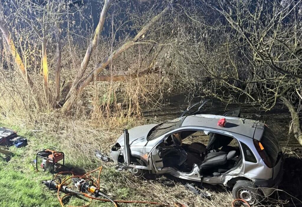 Polonya da opel marka arac wis a nehri ne yuvarlandi surucu yaralandi 60585