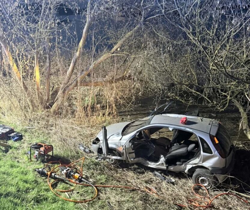 Polonya da opel marka arac wis a nehri ne yuvarlandi surucu yaralandi 60585