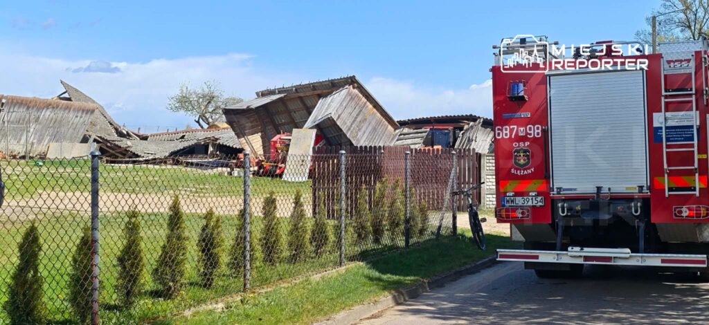 Polonya da siddetli ruzgar bir ahiri yikip tarim ekipmanlarina zarar verdi 66567