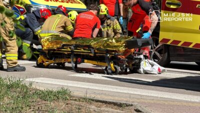 Legionowo bolgesinde trafik kazasi yaya gecidinde carptigi kadin hastaneye kaldirildi 73044