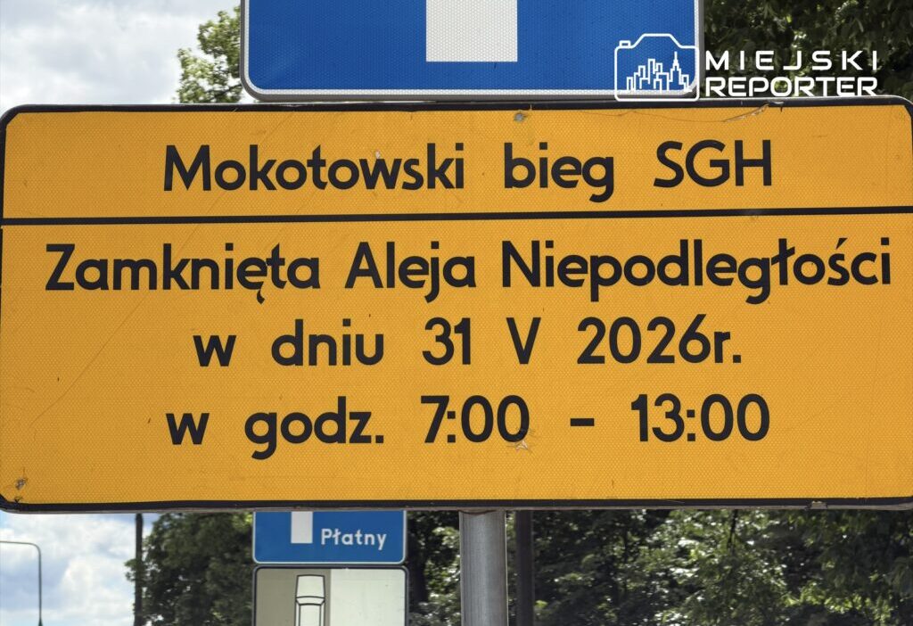 Varsova da mokotow sgh kosusu nedeniyle trafik duzenlemesi 73799