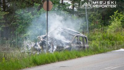 Varsova yakinlarinda hibrit arac yangini trafik akisi durduruldu 78518